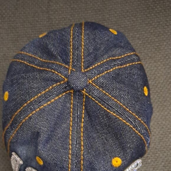 Stylish Blue and Tan Hat for Effortless Elegance Glitter Glam - Picture 3 of 5